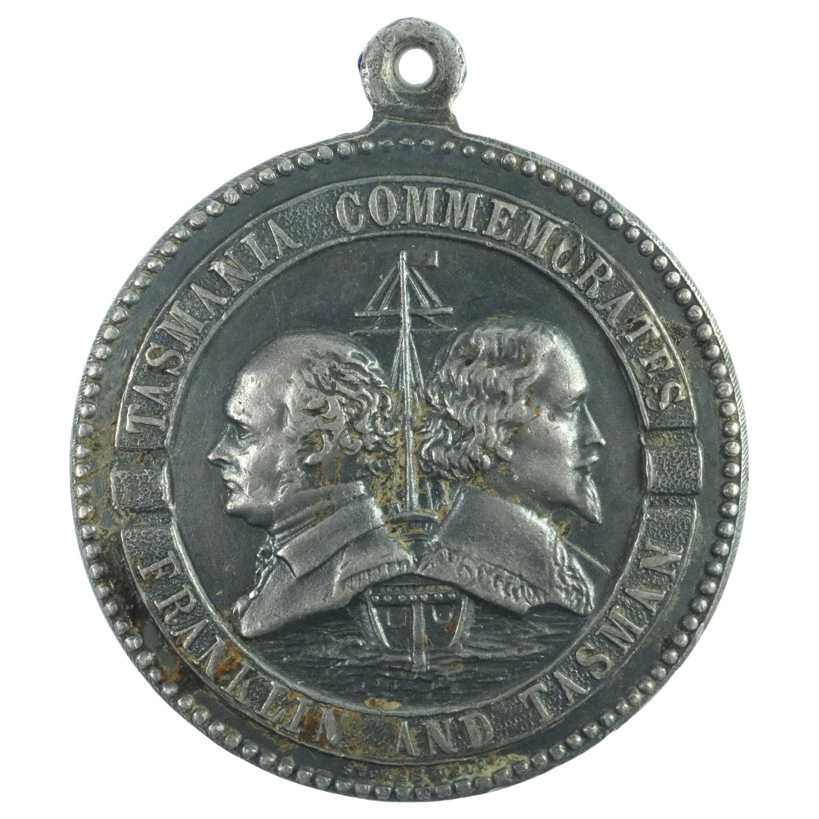 Australia 1938 'Royal Hobart Regatta Centenary' Silvered Tombac with loop, Uncirculated: Carlisle#1938/12 Size Diameter 36mm Medium Collectibles
