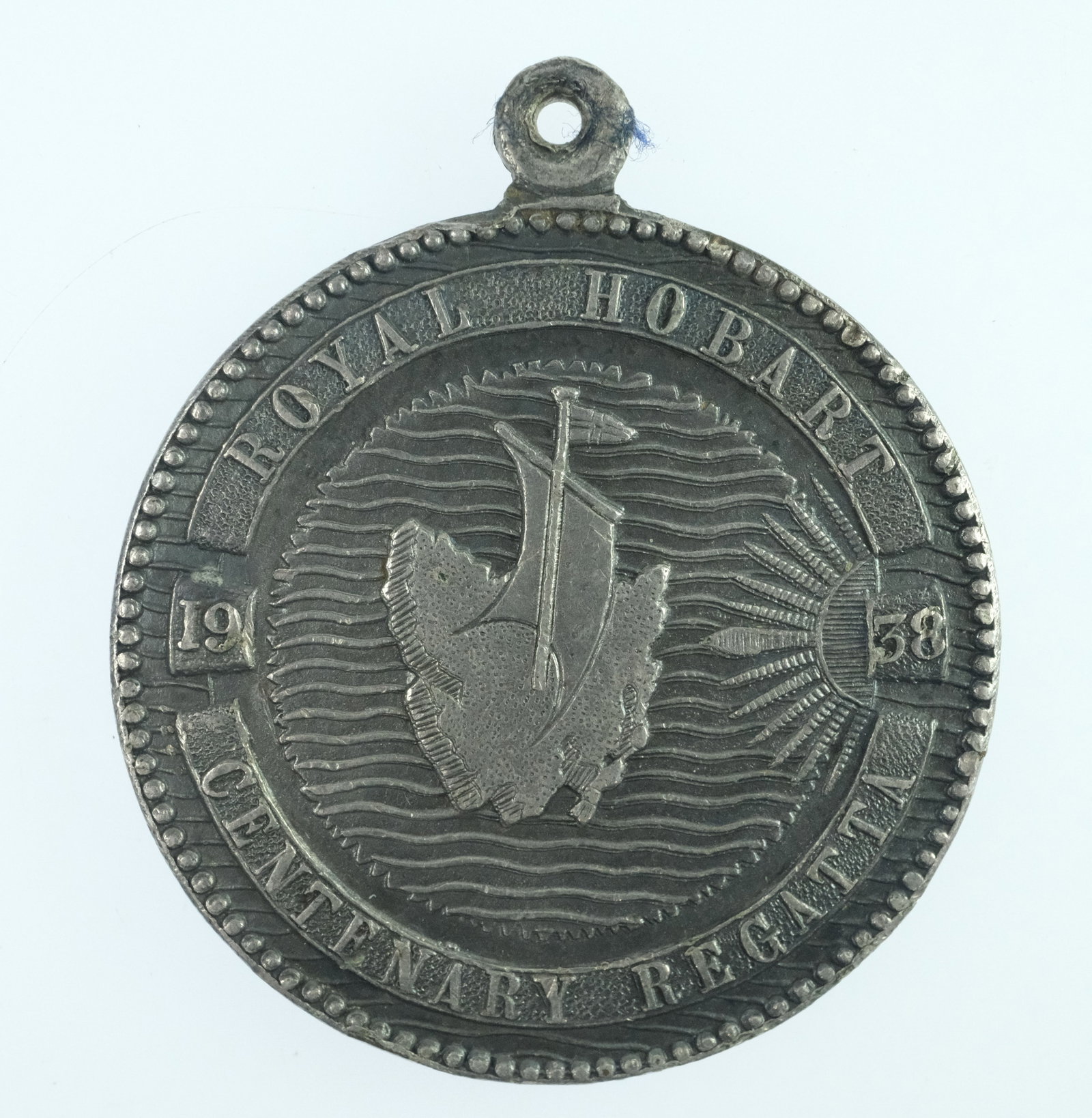 Australia 1938 'Royal Hobart Regatta Centenary' Silvered Tombac with loop, Uncirculated - 2