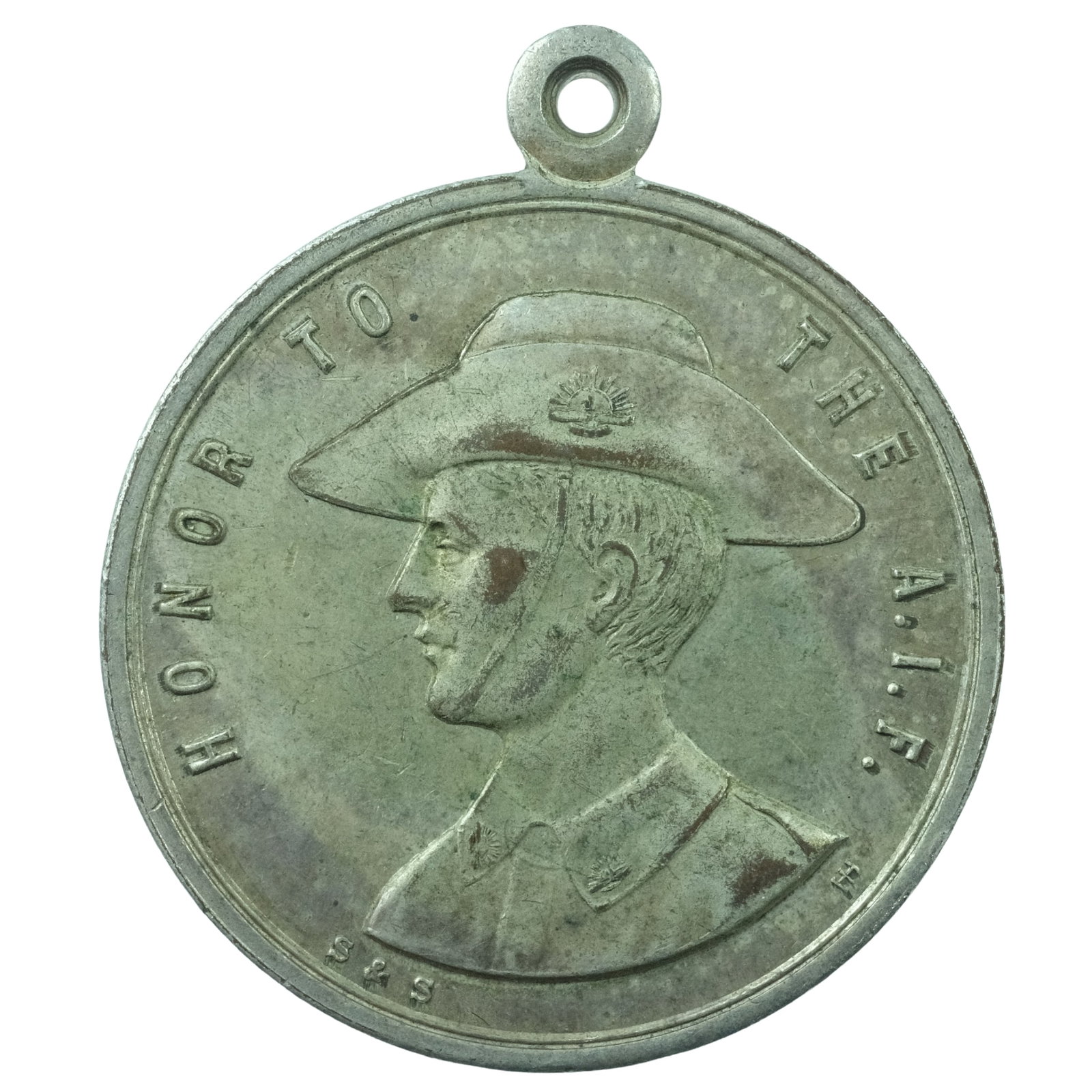 Australia 1918 'Honor to the A.I.F. / Anzac Day' Silvered Bronze Medalet, about Uncirculated: Carlisle# 1918/2 Size Diameter 27mm Medium Collectibles