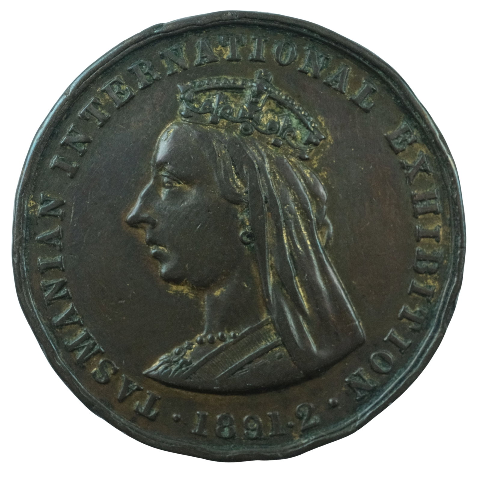 Australia 1891-2 'Tasmanian International Exhibition' Bronze Medal, about Uncirc: Carlisle# 1891-2/4. Mintage 500. "Awarded to H H Seaton London" Size Diameter 32mm Medium Collectibles