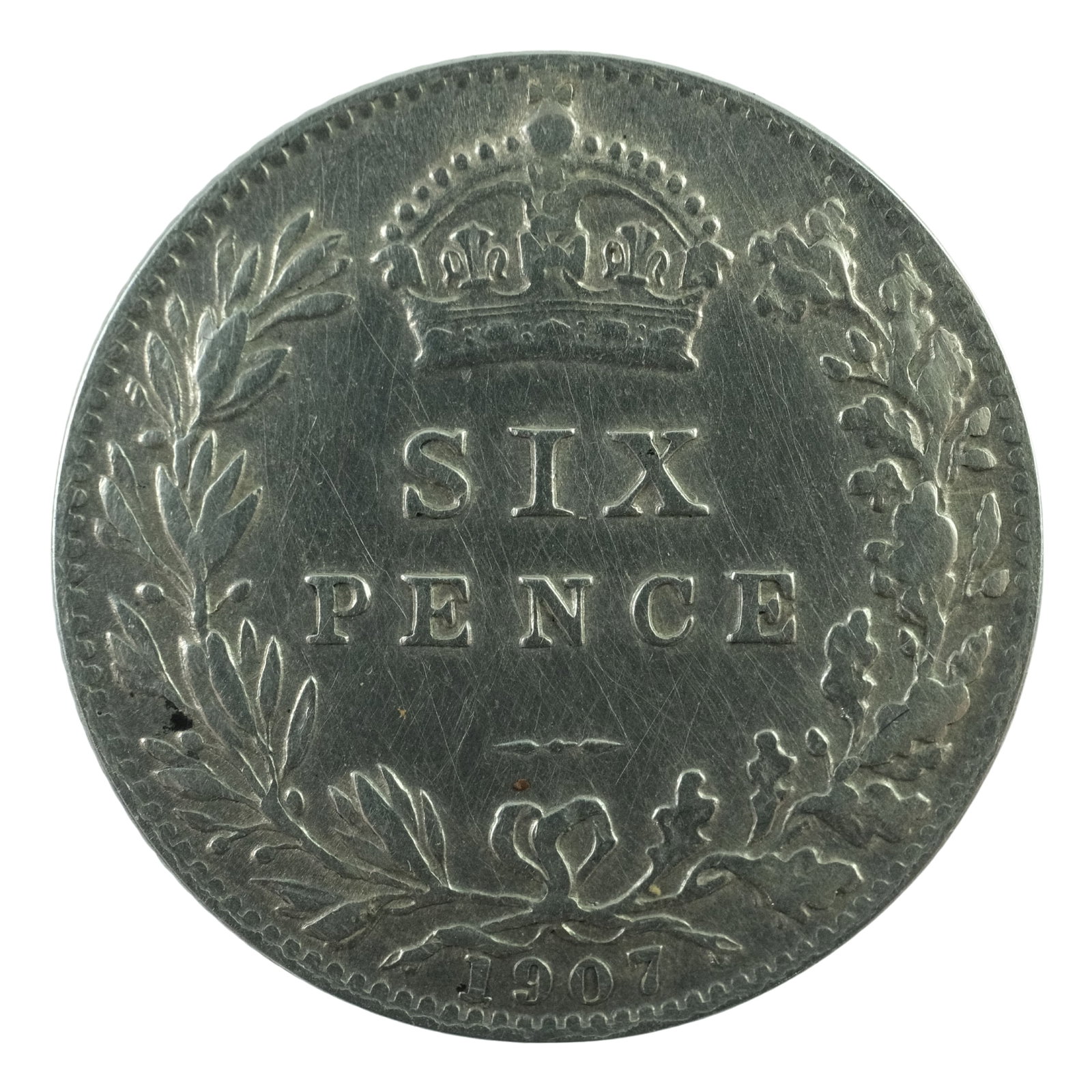 Great Britain 1907 Silver Sixpence, about Uncirculated details (1 of 2)