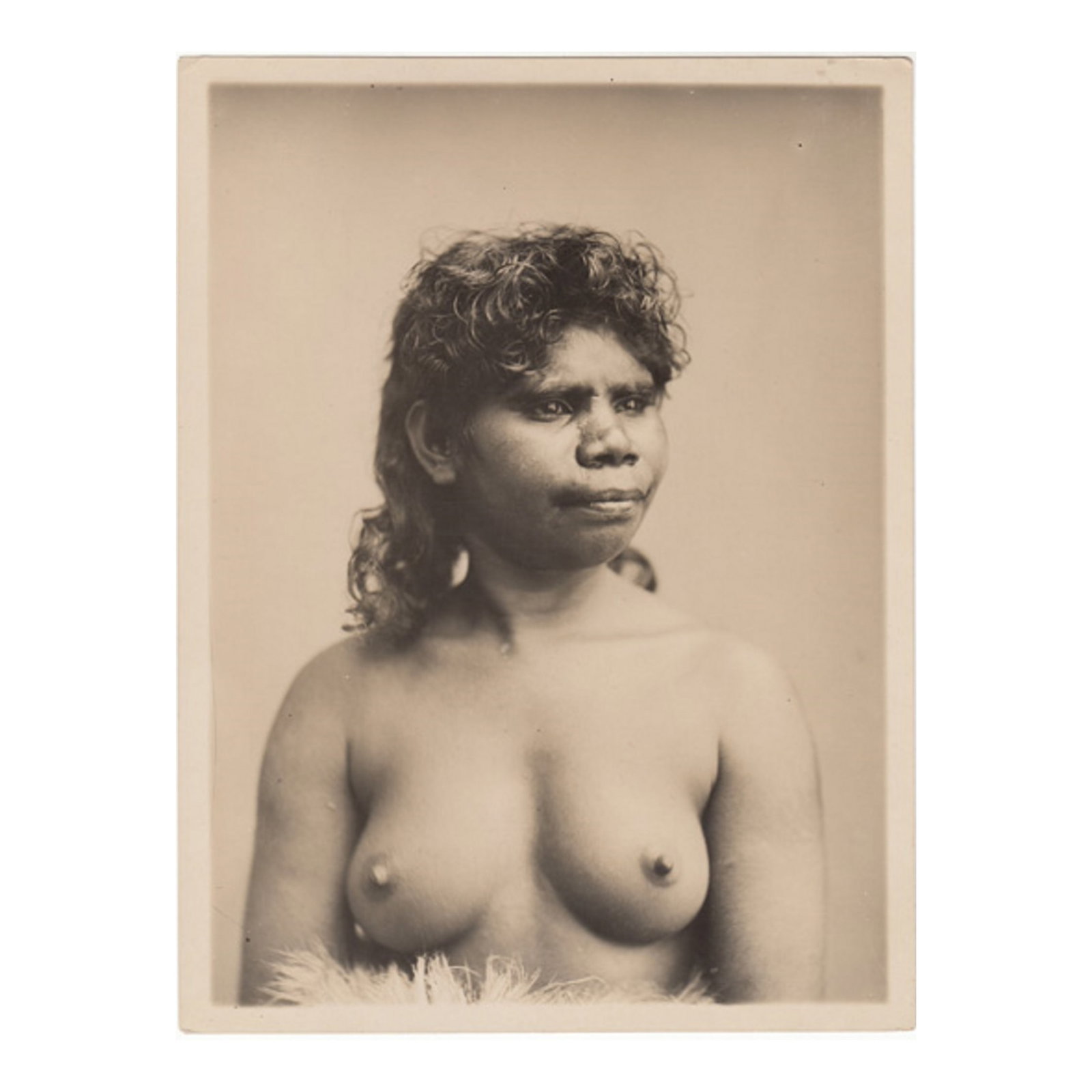 Charles Kerry or 'Henry King' Sepia Photograph of a young Australian Aboriginal Girl: An early reprint from the original glass negative The sepia reprints were likely the working stock of the Kerry and King Studios that Tyrell acquired along with the 6,500 original glass negatives