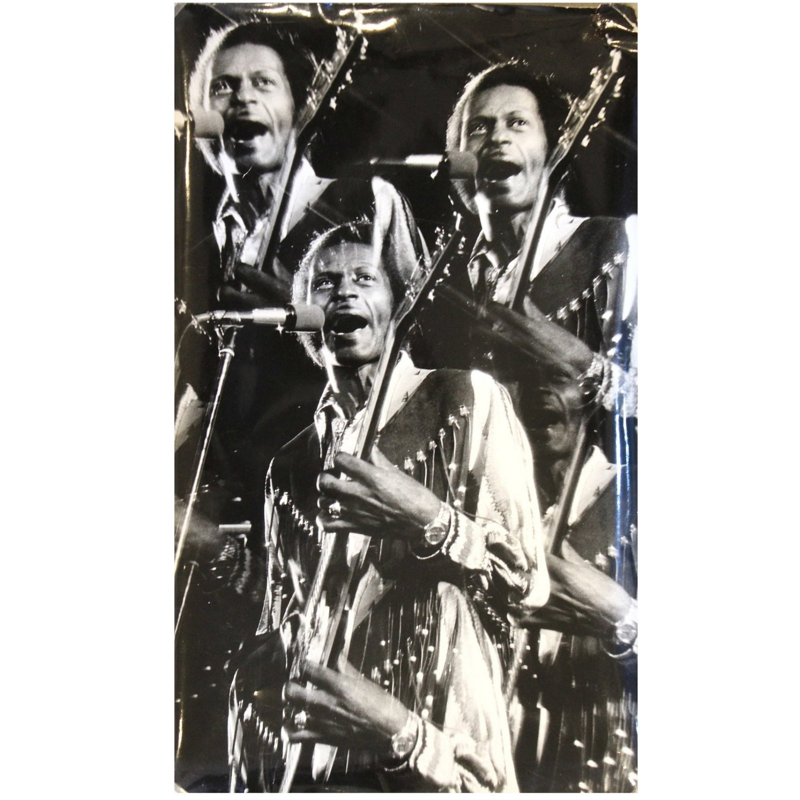 Original 'Australian' Tour Photo of 'Chuck Berry', Extremely Fine: Stamped on back 'Peter Carrette 'the' Photographer' (known as the 'Grandfather of Australian Paparazzi') Size 410x240mm Medium Memorabilia
