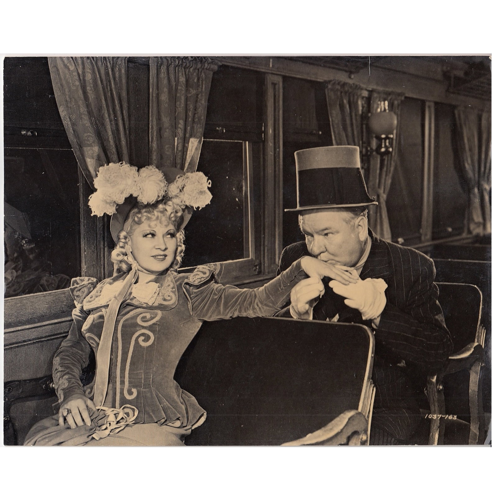 Promotional Photograph of W.C. Fields and Mae West from the 1940 film 'My Little Chickadee': Golden Years of Hollywood Size 25x20cms Medium Memorabilia
