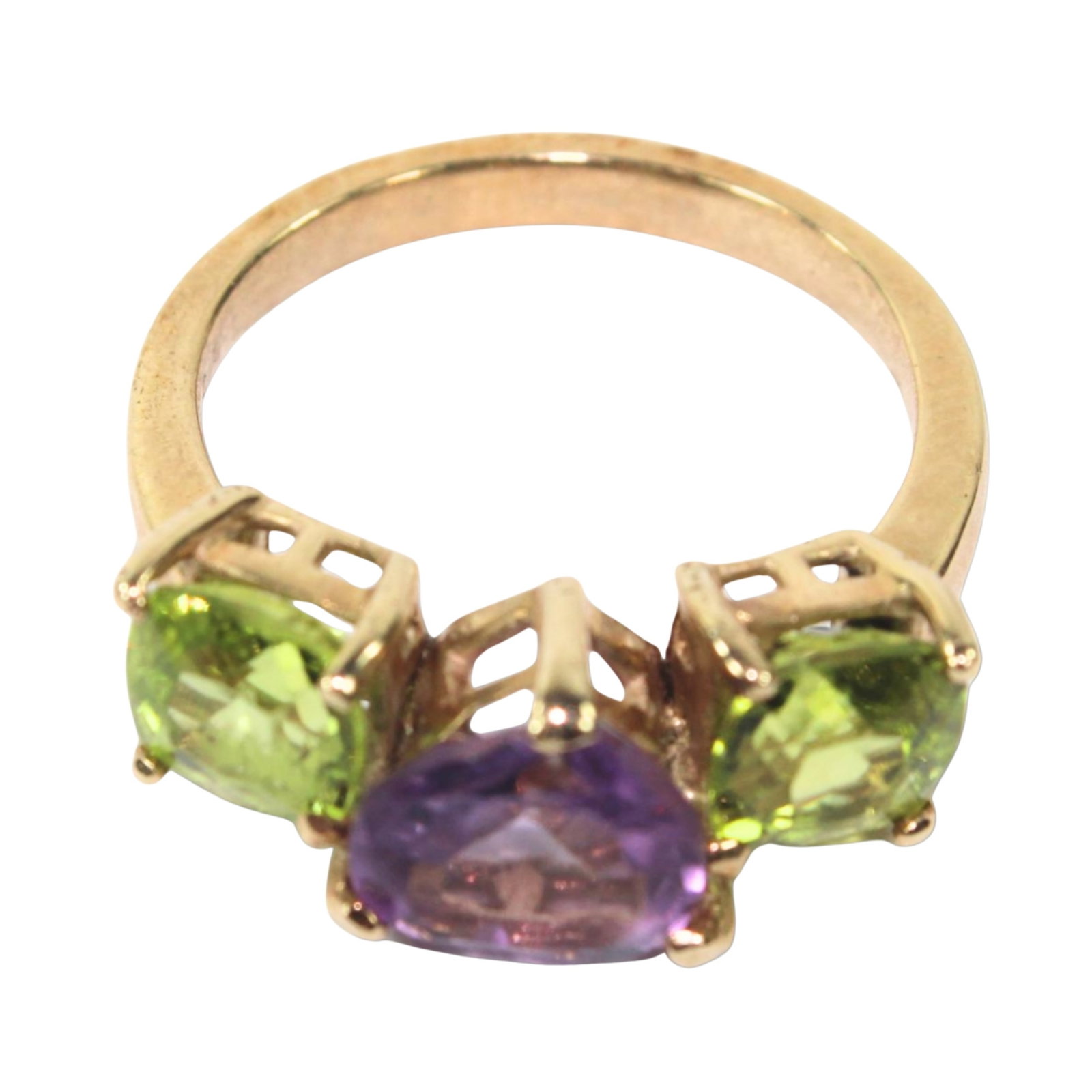 Amethyst & Peridot Ring in 9ct Yellow Gold (1 of 3)