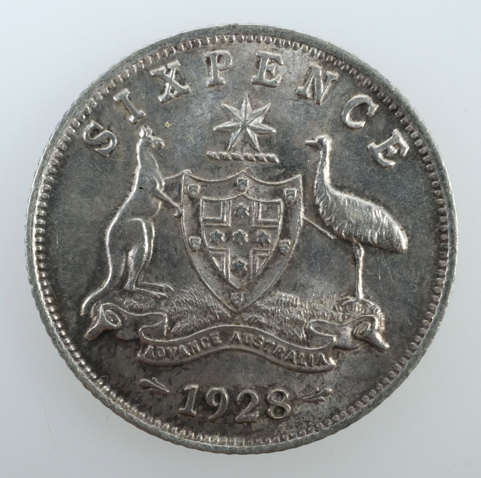 Australia 1928 Silver (925) Sixpence, Uncirculated - 2
