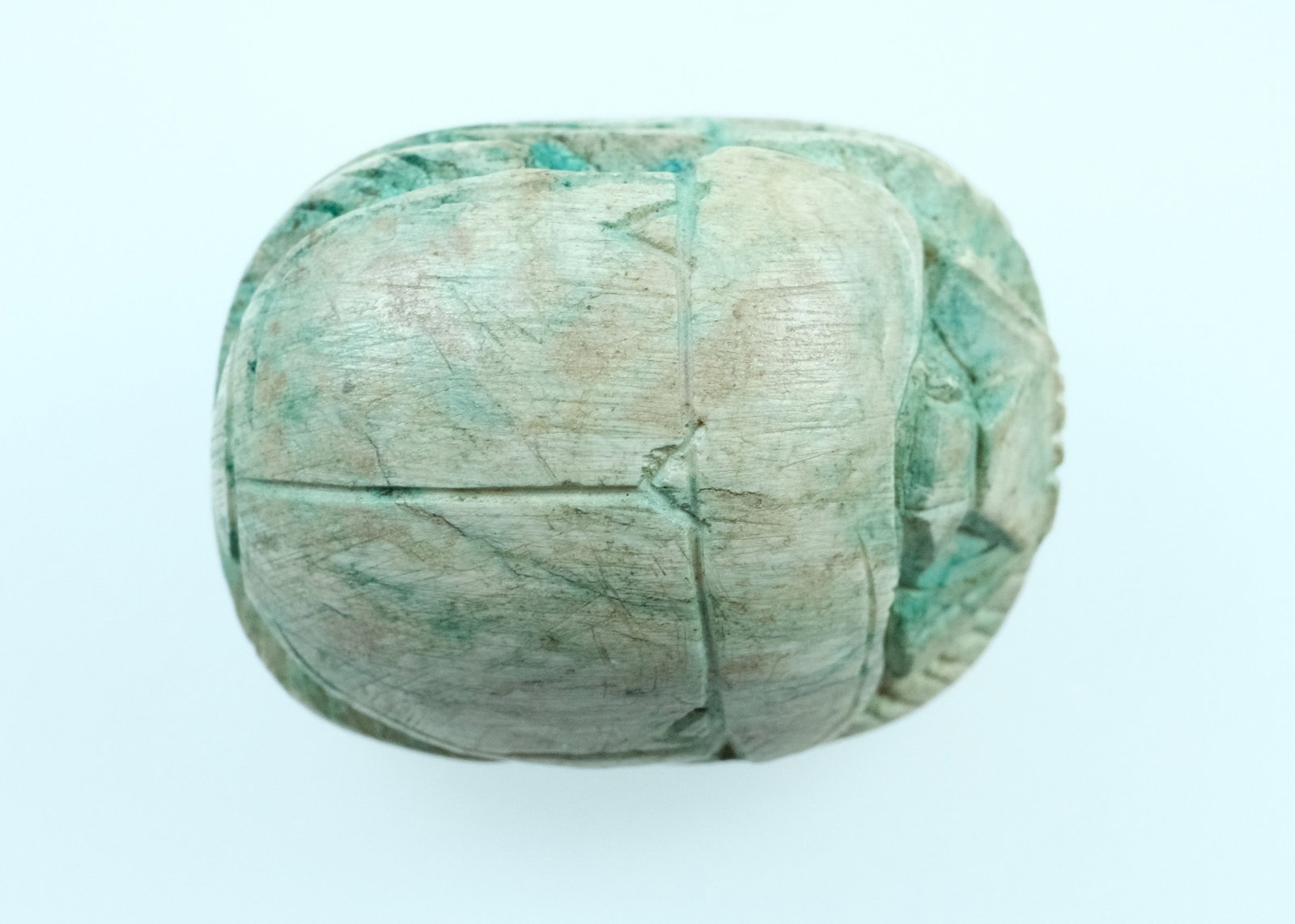 Carved Stone Scarab Beetle Brooch - 4