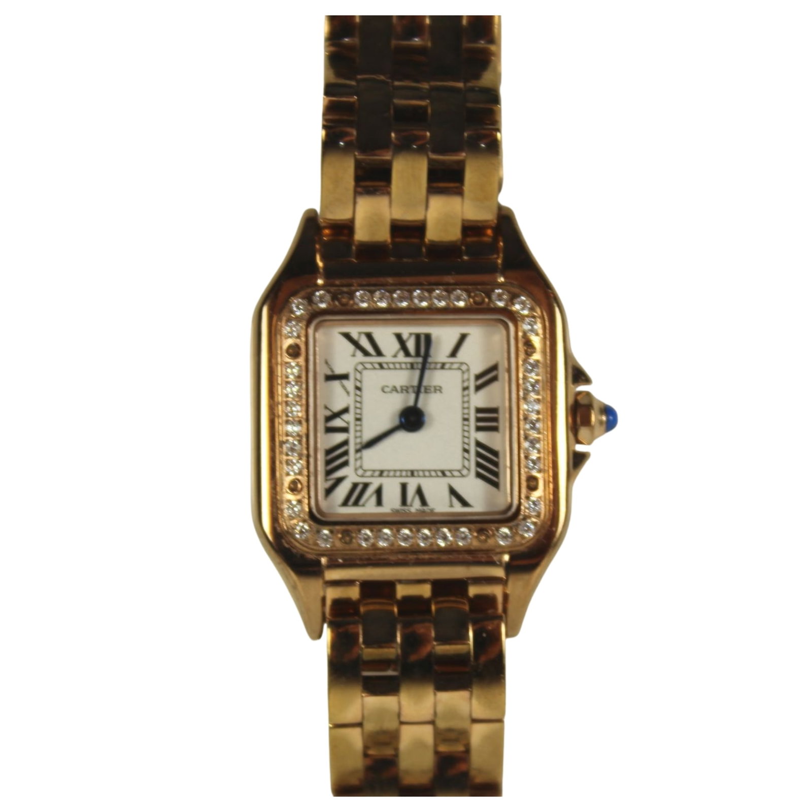 Convincing high-quality Copy of a Women's Panthère de Cartier Watch in Gold-plated Stainless St: 'Only you will know'. The real Gold version sells new for $27,500 Size . Condition Working. Lightly worn Medium Jewelry Literature Gold-plate case bears both 'Stainless Steel & 750 Gold marks.