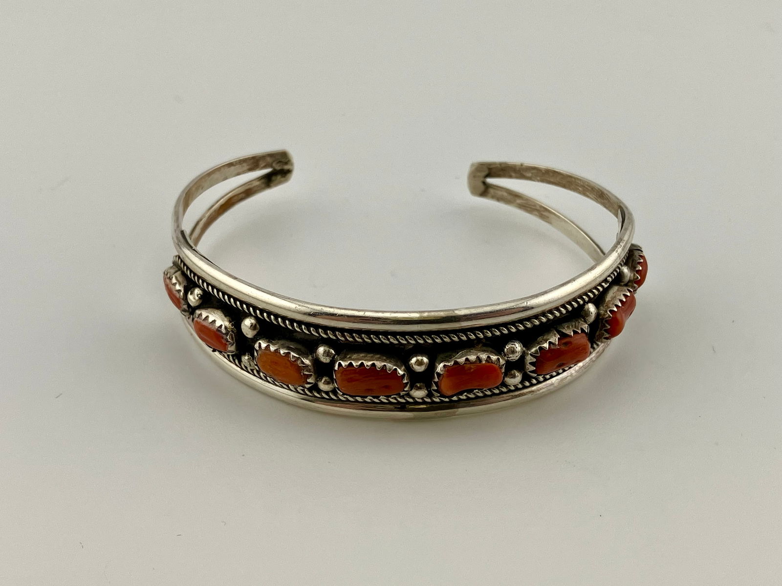 Vintage Sterling Silver Navajo Cuff Bracelet (1 of 4)