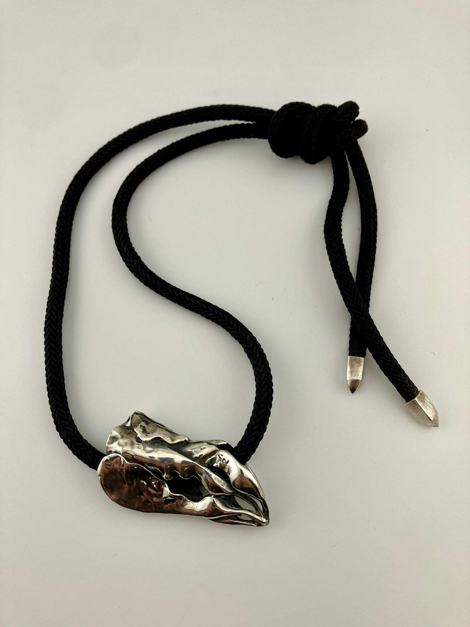 Clifton Nicholson Sterling Silver Tipped Cord Necklace & Pendant (1 of 3)