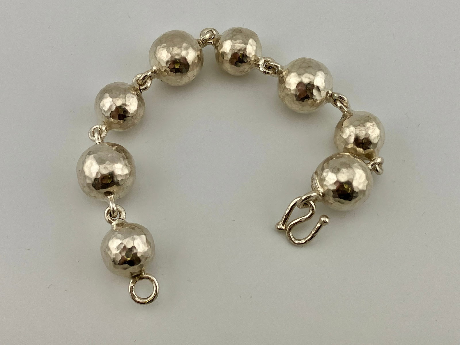 Pat Areias Hammered Sterling Silver Balls Bracelet (1 of 2)