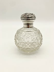 Crystal Perfume Vanity Bottle with Sterling Lid