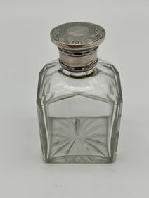 Crystal Perfume Vanity Bottle with Sterling Lid