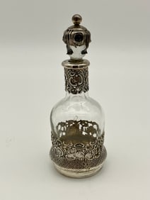 Sterling Silver Overlay Perfume bottle 2x5"
