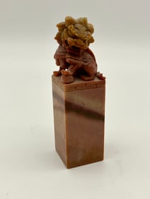 Hand Ccarved Chinese Soapstone Foo Dog Chop Seal