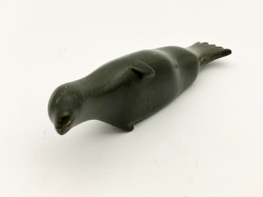 Carved Alaskan Soapstone Seal Figurine