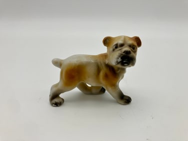 Miniature Ceramic Dog Figurine