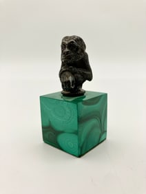 Malachite Monkey Figurine