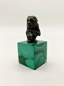 Malachite Monkey Figurine
