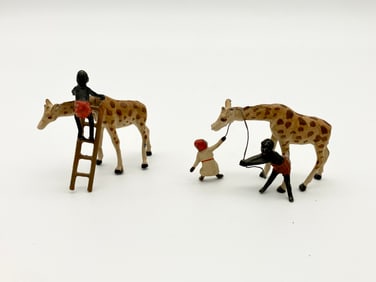 Antique 2-piece Lead Giraffe Toys Figurines