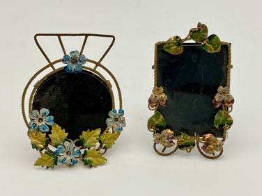 Antique Wire Enamel Flowers Picture Frames
