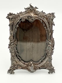 French Silver Plate Ornate Picture Frame