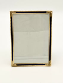 Smith-Breck Haffke Gilt and Navy Blue Enamel Picture Frame