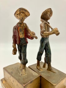 Bronze Huckleberry Finn Armor Bookends