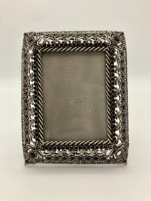 Jay Stongwater Signed Retired 2001 Red and Silver Crystals Frame