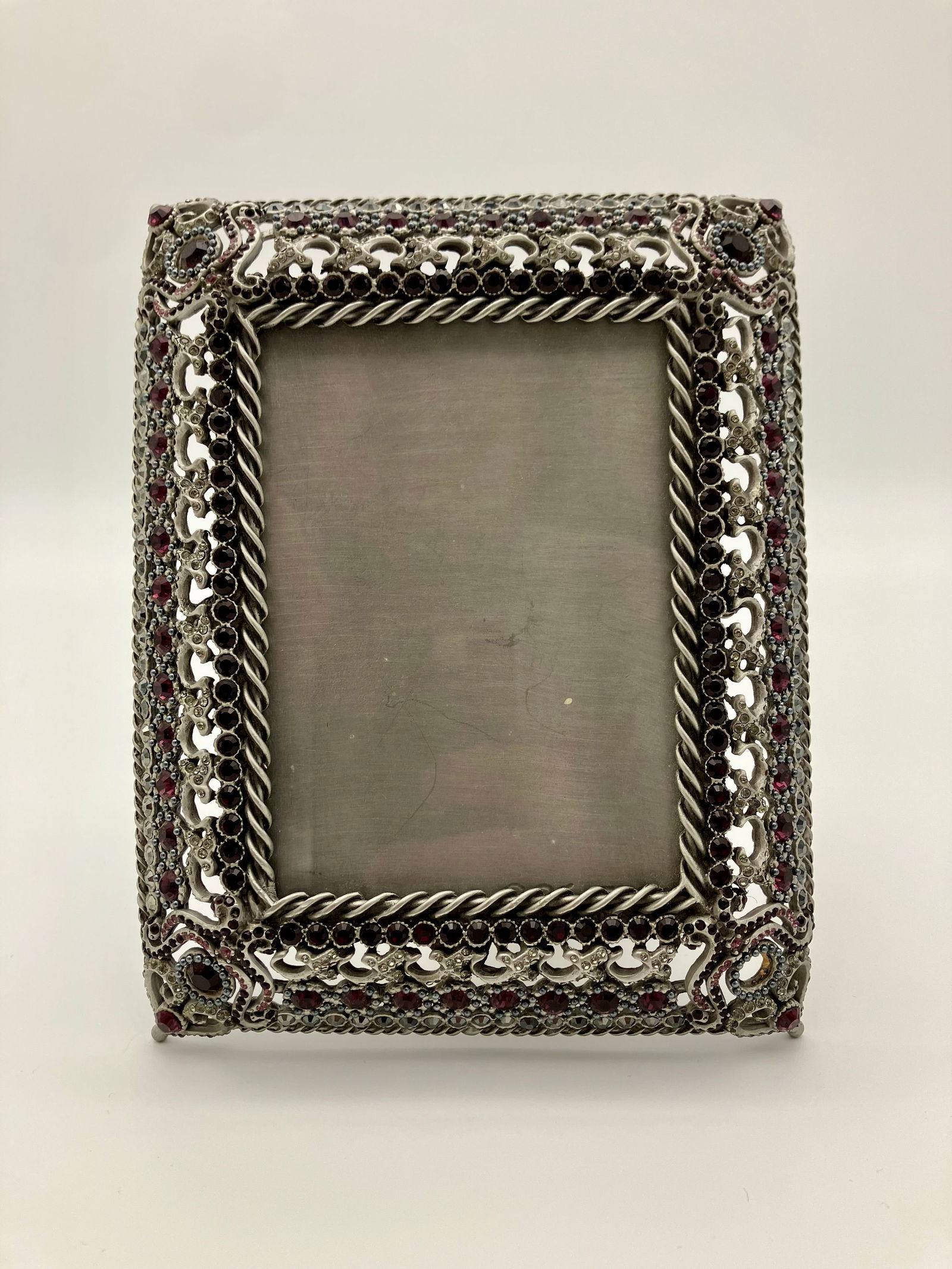 Jay Stongwater Signed Retired 2001 Red and Silver Crystals Picture Frame (1 of 4)