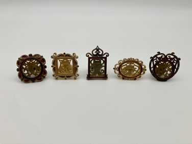 Lot of 5 Jay Strongwater Miniature 1x2" Picture Frames