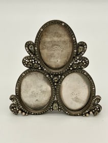 Jay Strongwater Rhinestone Crystal Triple Oval Picture Frame