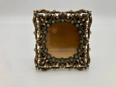 Berebi Turquoise Rhinestone Picture Frame