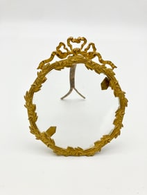 Antique French Round Gilt Louis XVI Easel Frame 3x4"