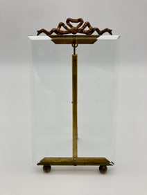 20th C French Glass and Gilt Easel Picture Frame 4x6"