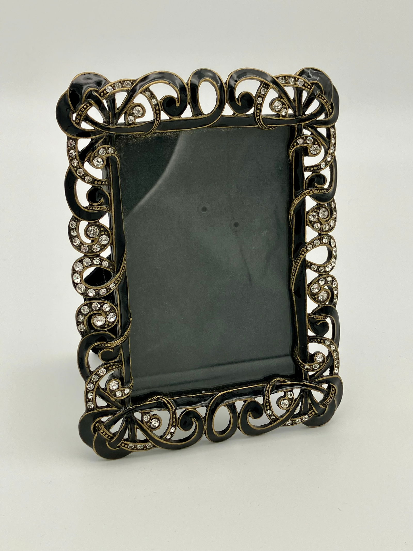 Black Enamel and Silver Rhinestones Picture Frame (1 of 2)