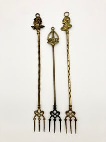 Lot of Antique English Brass Toasting Forks