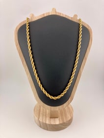14K Yellow Gold Rope Chain Necklace