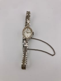 14K White Gold and Diamond Benrus Womens Watch
