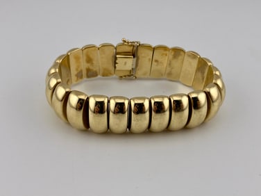 14K Gold Wide Link Bracelet