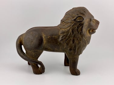 Antique Cast Iron Lion Still Bank