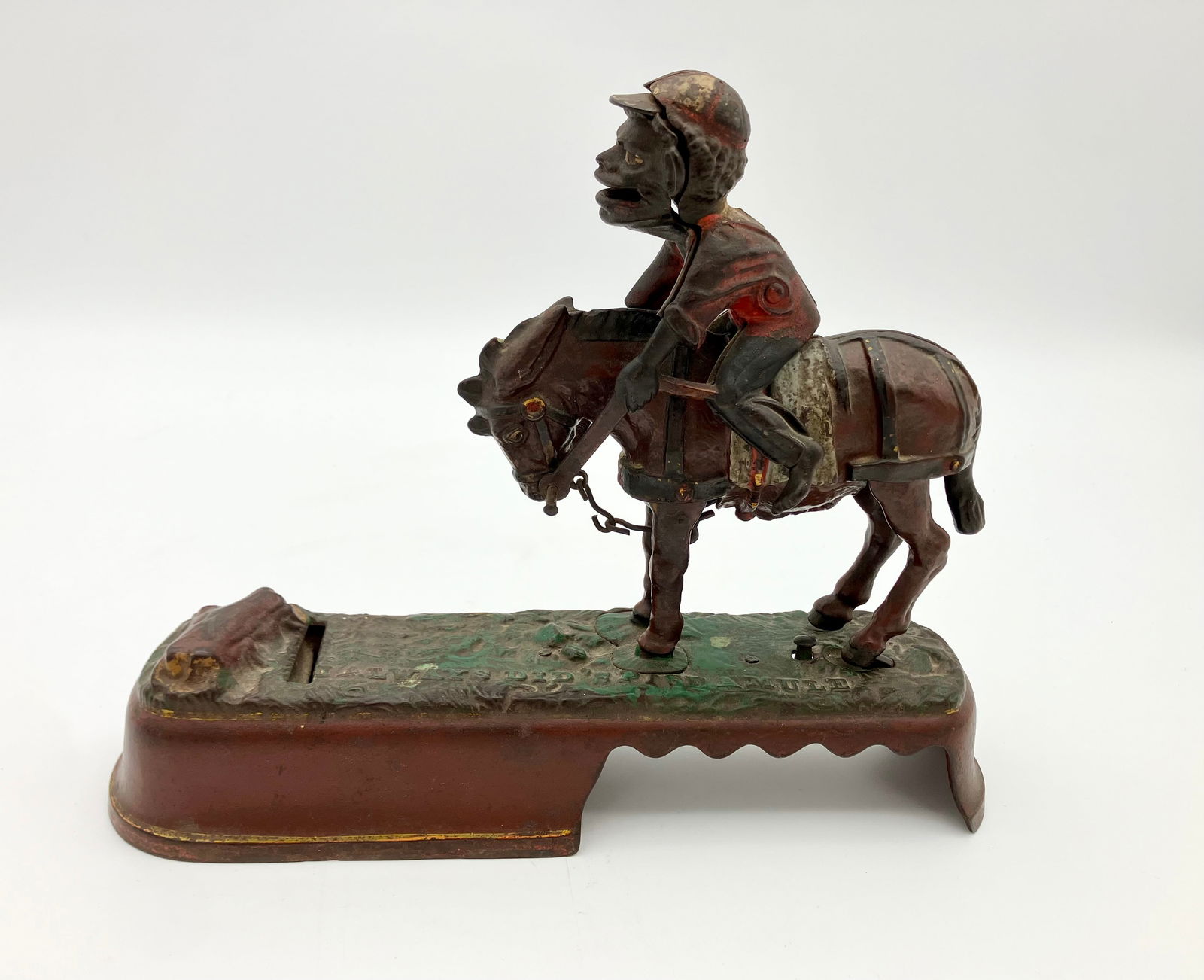 Teddy And The Bear Cast Iron Mechanical Bank