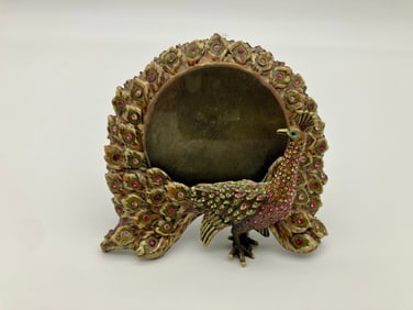 Jay Strongwater Bronze Peacock Picture Frame