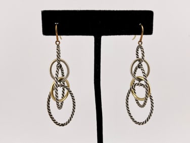 David Yurman Sterling & 18k Earrings