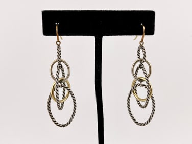 David Yurman Sterling & 18k Mobile Earrings