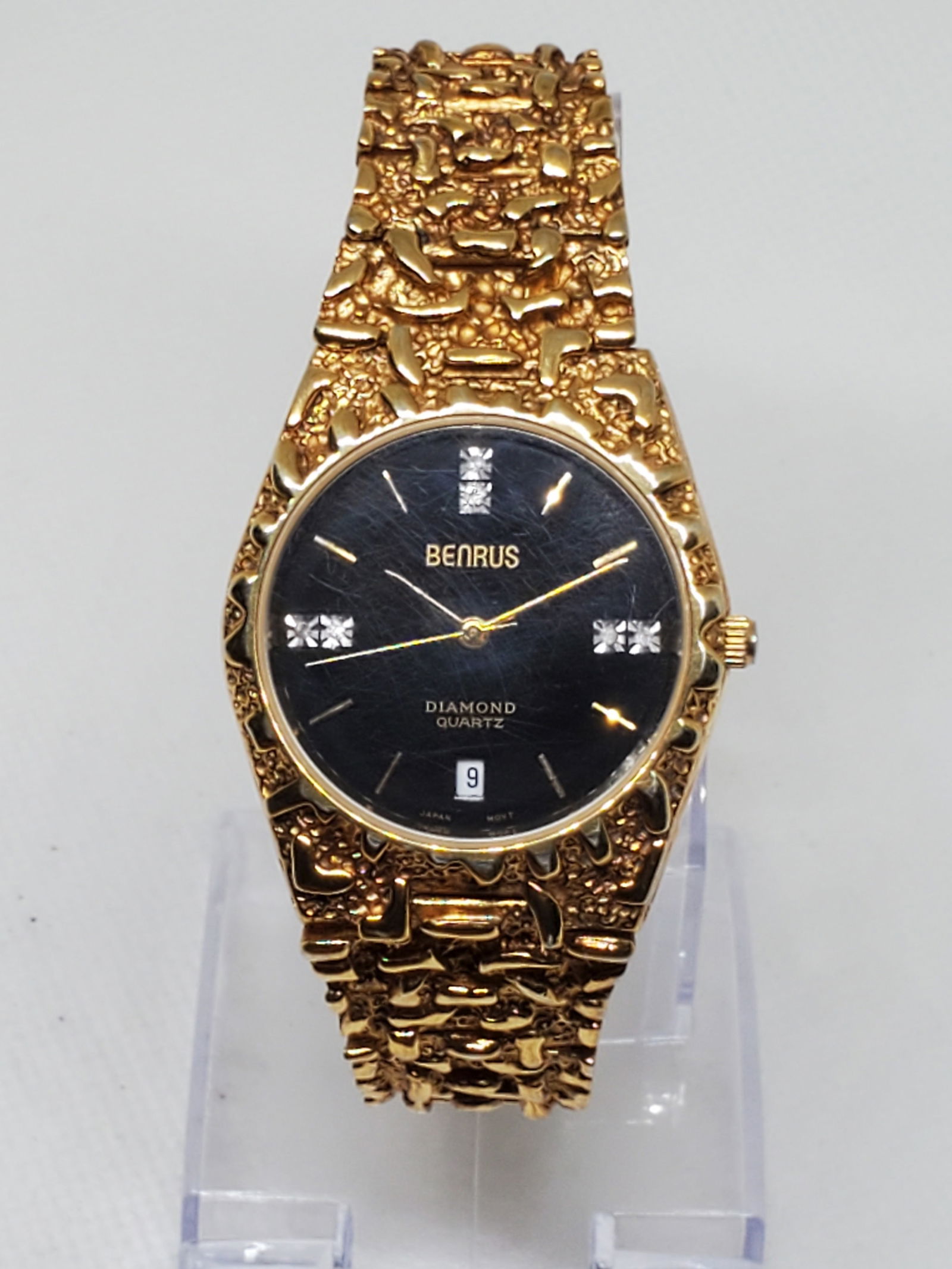 Benrus Gold Nugget Watch With Diamonds, 1990s       - Vintage Collection - (1 of 9)