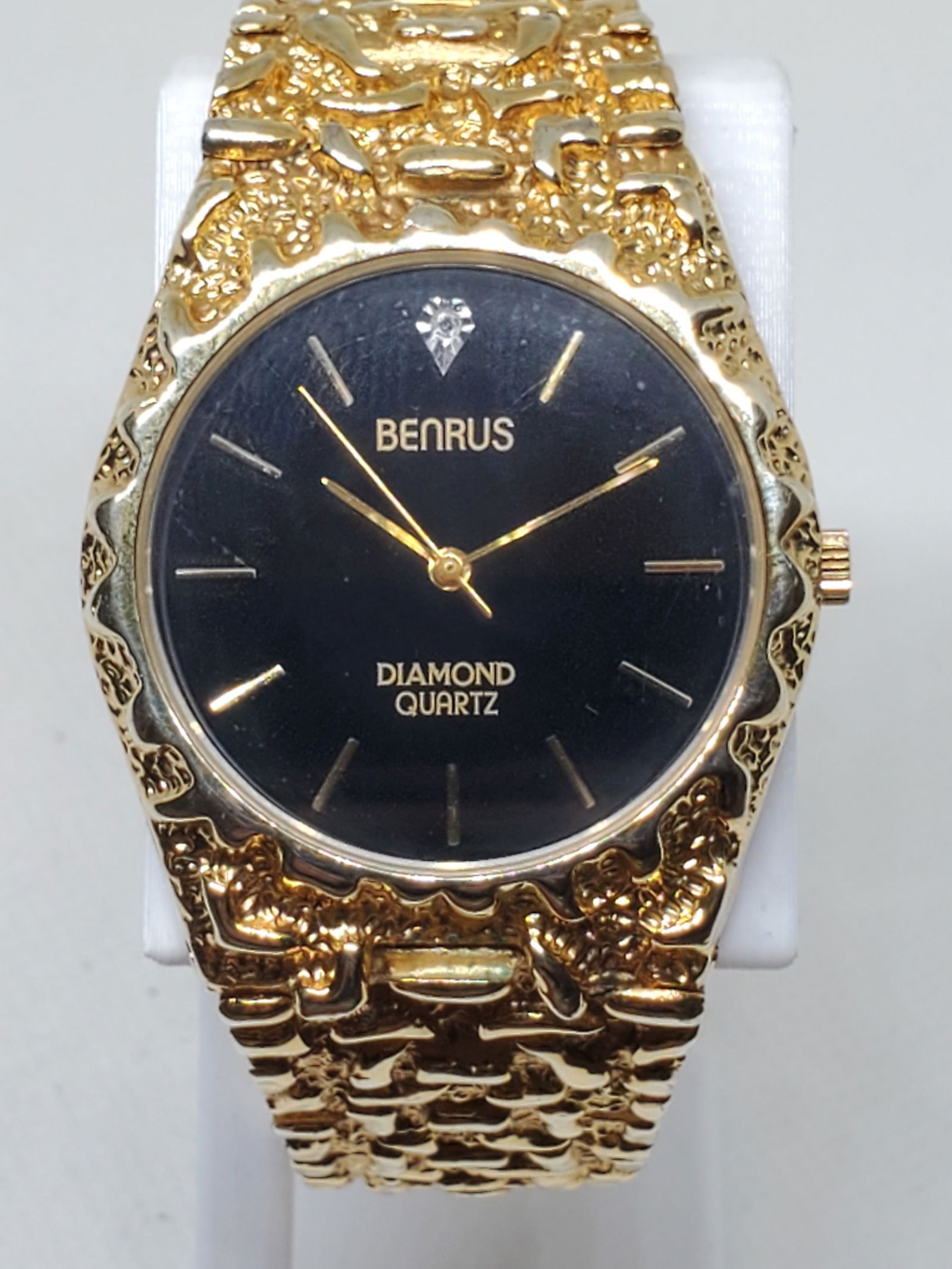 Benrus Gold Plated Gold Nugget Diamond Ladies Watch, 1980s    - Vintage Collection - (1 of 11)