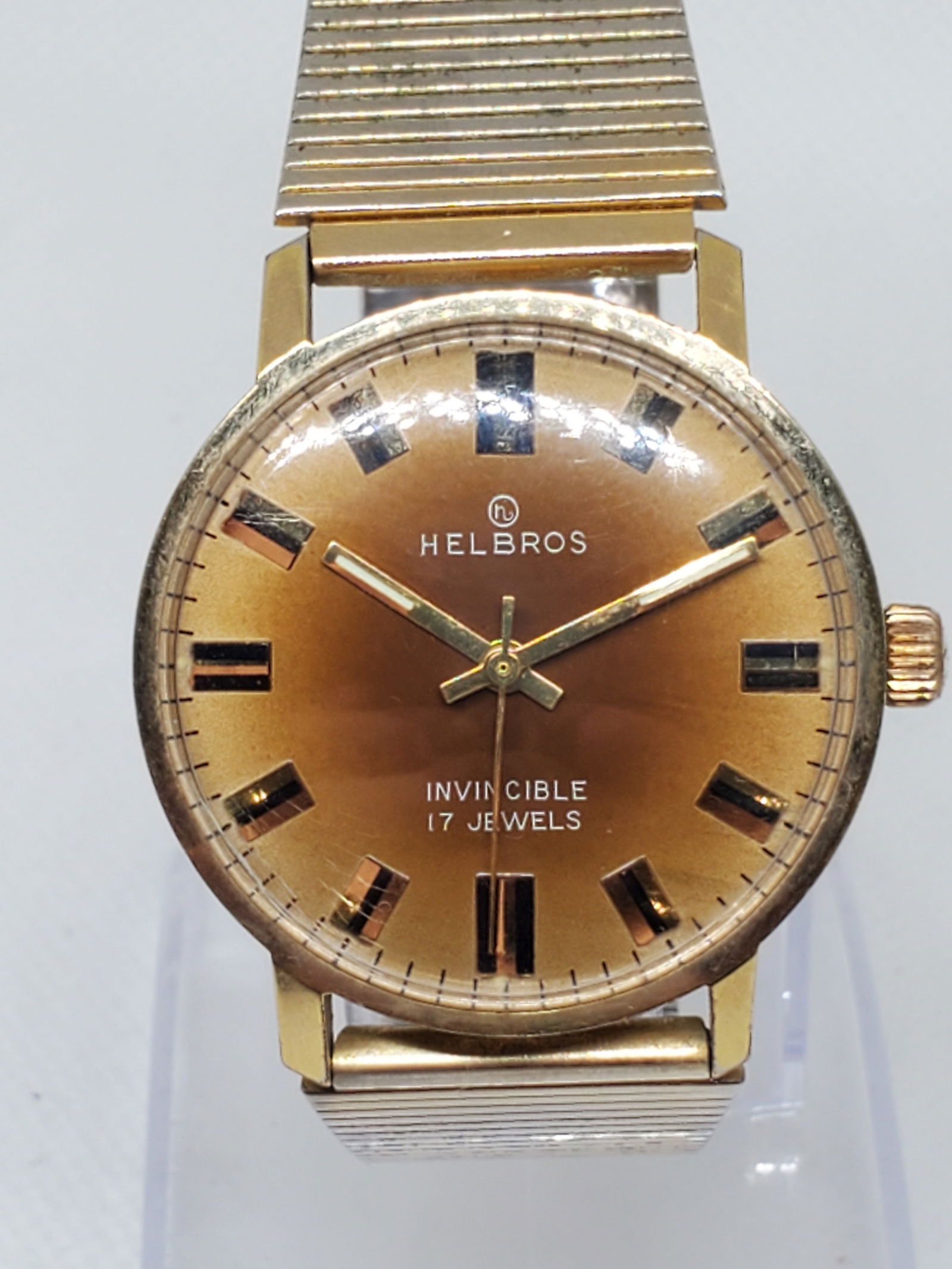 Helbros Invincible Gold Plated, Champagne Dial Watch, 1960s    - Vintage Collection - (1 of 11)