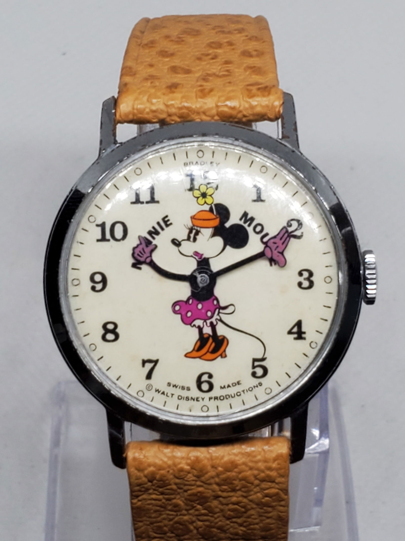 Vintage Bradley Disney Minnie Mouse Watch Swiss Made 34mm Manual, 1970s (1 of 14)