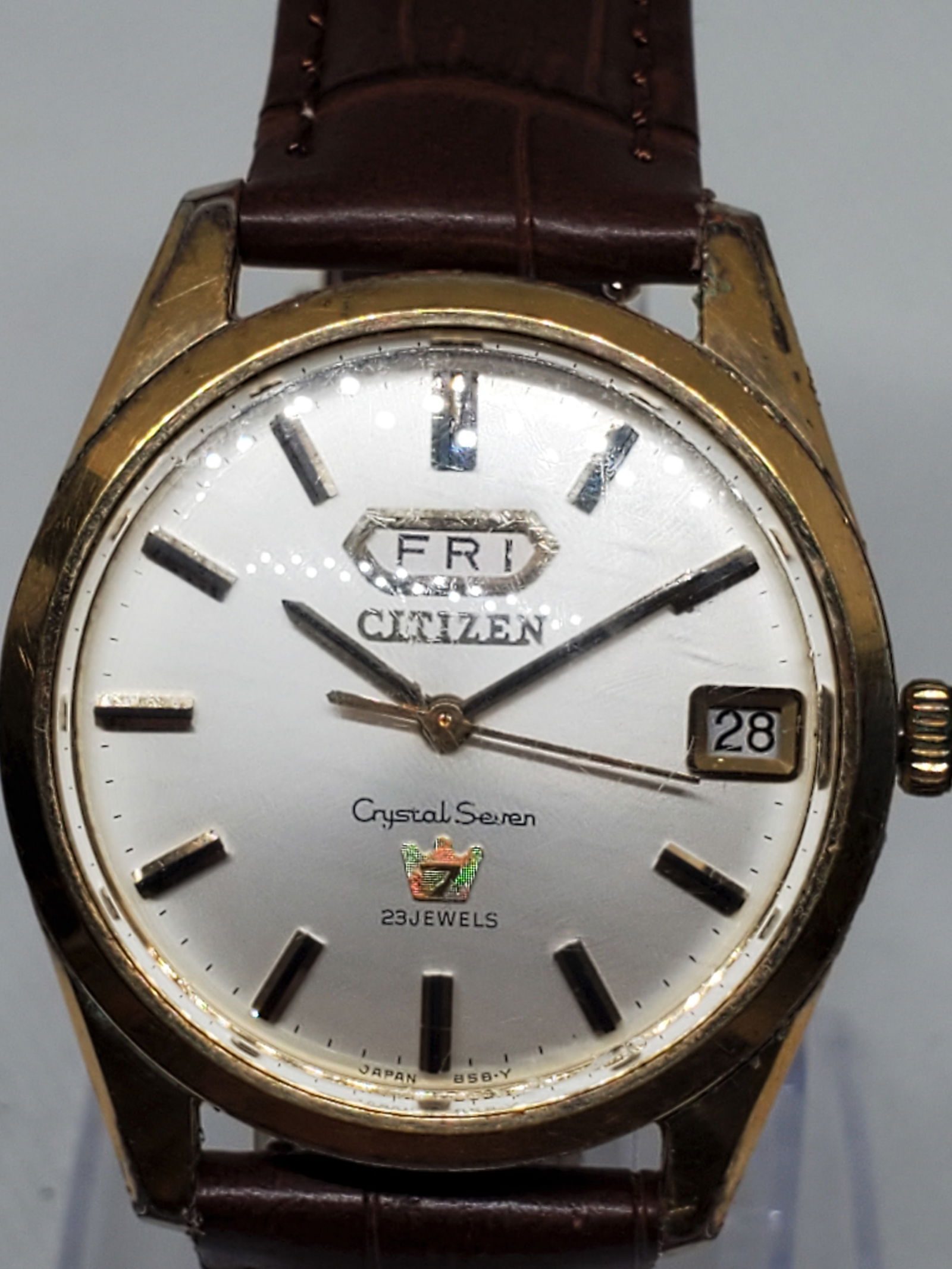 Vintage Citizen Crystal Seven Automatic 23 Jewels Gold Plated 34mm Men?s Watch, 1969 (1 of 12)